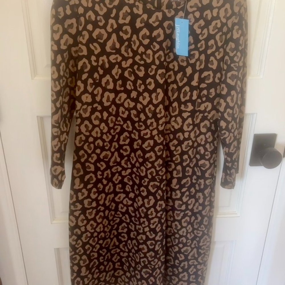 J. McLaughlin Catalina Cloth Animal Print Dress, XL
